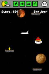 Obrázek hry Sky Jump ve vesmírné fázi.
